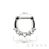 MULTI GEM CZ STAR SEPTUM HINGED CLICKER